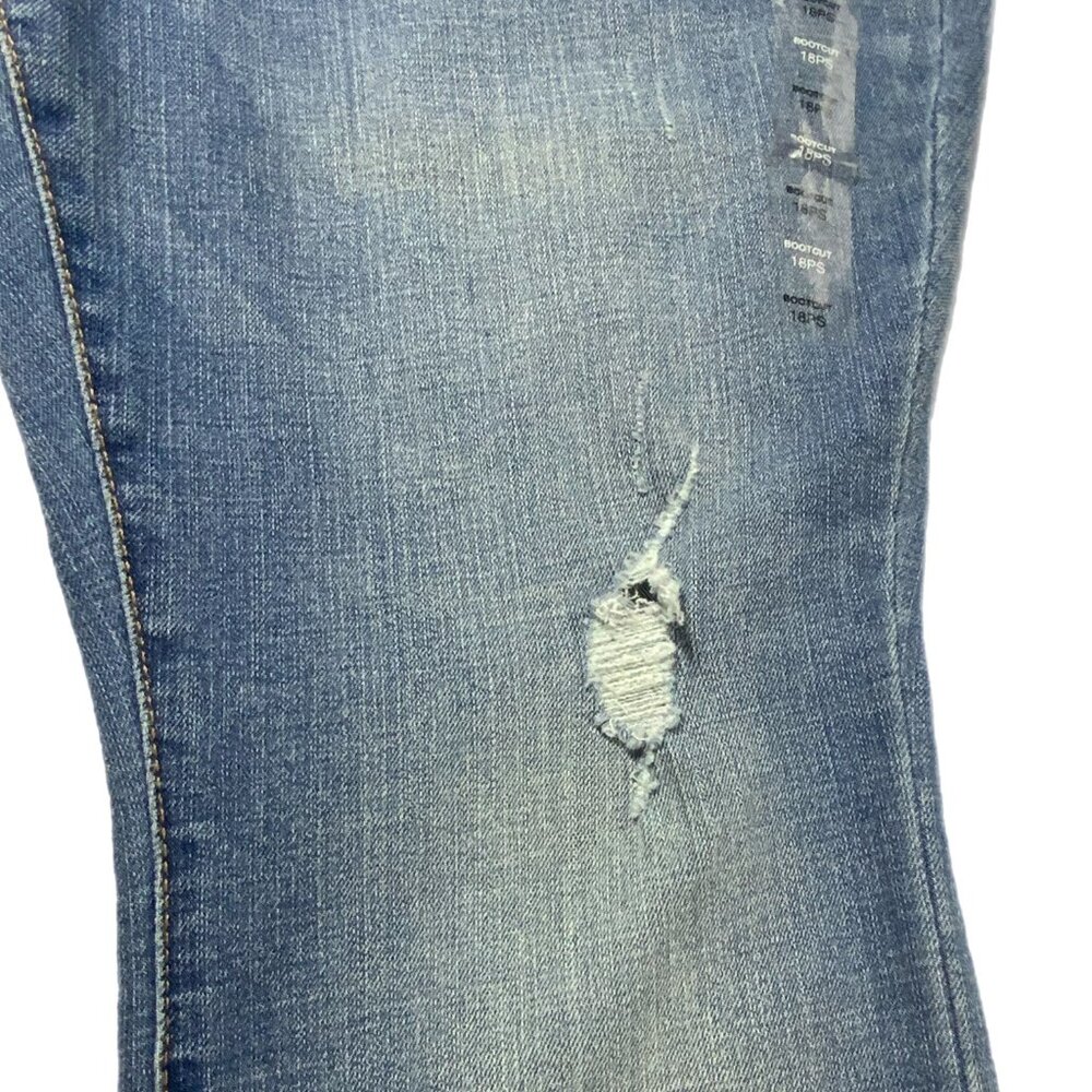 NWT Sonoma Petite Short 18PS Mid Rise Bootcut Jeans Light Wash Distressed 18 - Picture 6 of 16